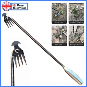 4-Teeth Weed Pulling Tool Portable Weed Puller Weeder Digger Rake Gardening Hoes - Picture 1 of 11