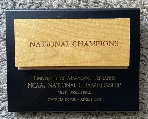 Maryland Terrapins 2002 NCAA National Championship basketball game floor plaque Cover