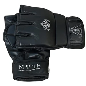 Myth MMA Handschuhe Grappling Sparring, MMA PU schwarz Lederhandschuhe für Herren & Damen - Bild 1 von 5