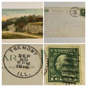 George Washington 1c Cent Stamp PostCard Correspondence 1914 USA Rare - Picture 1 of 7
