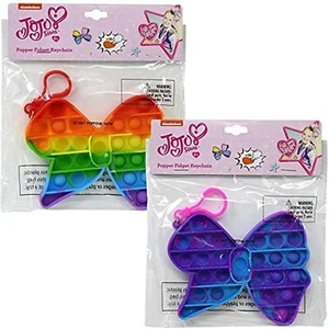 JoJo Siwa Butterfly Push Popper: Silicone Purple Rainbow Stress-Relieving Fidget - Picture 1 of 4