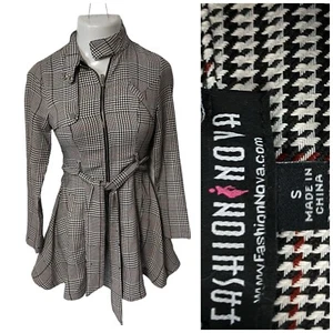 Moda Vestido Nova Para Mujer Pequeño A Cuadros Preppy Academia Cremallera Trabajo Oficina Edgy - Imagen 1 de 12