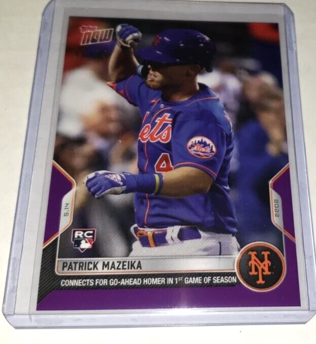 2022 Topps Now PURPLE Parallel Patrick Mazeika RC #179 Mets /25 - Image 1 of 1