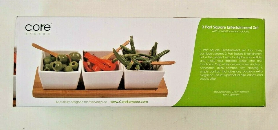 Core Bamboo 3-part Square Entertainment Set Natural