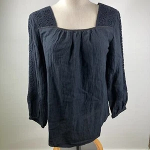 Weiche Umgebung Asilah Bluse schwarz Boho leicht gehäkelt Oberteil Größe Small - Bild 1 von 12