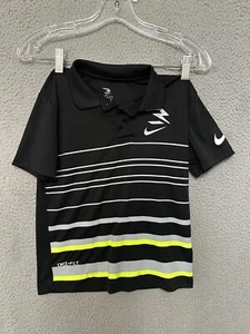 Nike 3Brand Kids Polo Shirt Size Small (8-10 years) Black Striped Youth - Picture 1 of 5