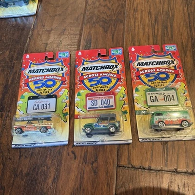 Vintage Matchbox Across America 50th Series Lot 3 CA SD GA TV Panel Jeep Sealed - Image 1 of 4