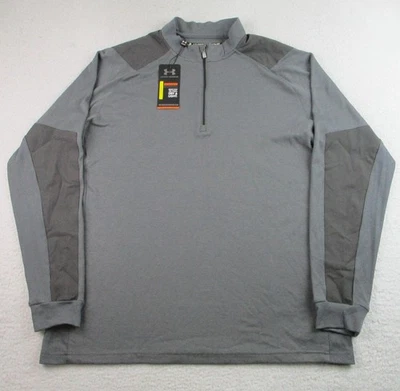 Nuevo con etiquetas Pullover Under Armour Para Hombres XL Gris Cuarto Cremallera Rendimiento Mezcla de Lana Foto 1 de 4