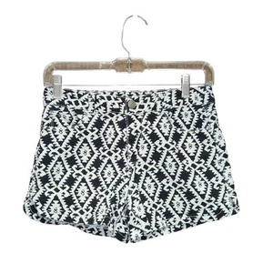 Copper Key Girls Size 14 Shorts Black White Pockets Denim Jean Geometric - Picture 1 of 15