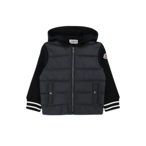 (Kids) Moncler Logo Patch Padded Mix Zip-Up Jacket Black - 24FW - Picture 1 of 1