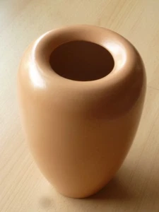 Vaso in argilla smaltata, Gerold & Co (Tettau, Bavaria), 20 x 12 cm, marrone chiaro - Foto 1 di 4
