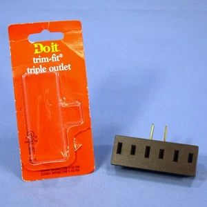 Do It Best 505498 Brown 15A Plug-In Triple Tap Outlet Adapter Nema 1-15R 125V - Picture 1 of 6