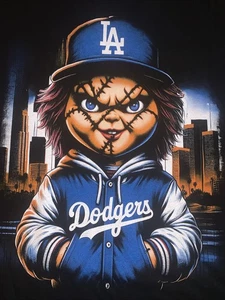 NEW Los Angeles Dodgers x Chucky Child’s Play In The City Graphic T-Shirt Size L - Picture 1 of 7