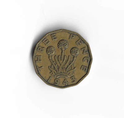 Reino Unido 1943 - 3 peniques - 432 - latón níquel - 6,8 g Foto 1 de 2