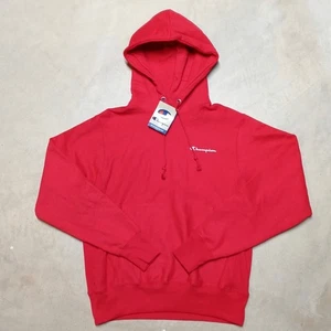 NWT Champion Reverse Weave Red Spellout Hoodie Sweatshirt - Size Small - Picture 1 of 8