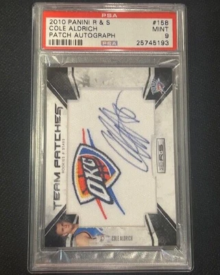 2010 Panini Rookies & Stars Team Patches Cole Aldrich RC #158 OKC - PSA 9 #/450 - Image 1 of 3