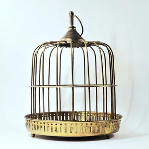 Vtg Solid Brass Decorative Bird Cage Ring Handle - Made in India - FREE SHIPPING - Picture 1 of 20