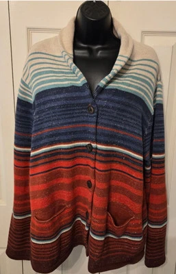 Cárdigan Pendleton Lone Pine Camp a Rayas con Botones Talla XL $219 Foto 1 de 4