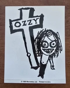 Ozzy Osbourne 1995 Sticker 6x5 RARE cross - Picture 1 of 1