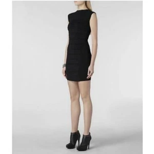 AllSaints Mantoro Bodycon Black Mini Dress Size 6 - Picture 1 of 5