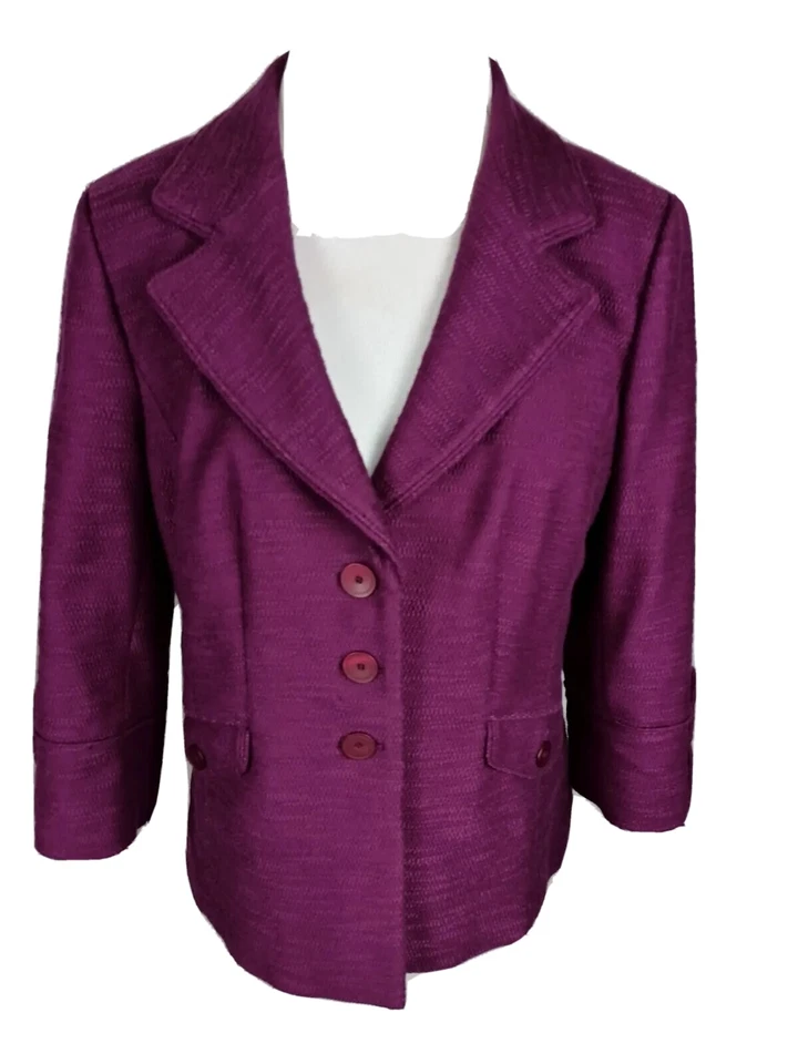 Classiques Entier Wms Talla M Traje Texturizado Púrpura Chaqueta Separada B3 Foto 1 de 4