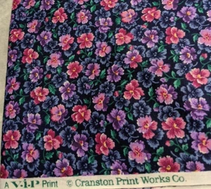 Impresión V.I.P - Cranston Print Works Co. - "Violeta" - Tela de algodón - 86"" X 42" - Imagen 1 de 5