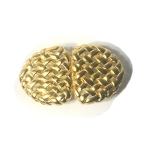 Paquette Women's Belt Buckle VTG 1" Gold Basket Weave Classic 80's Glam Signed - Picture 1 of 9