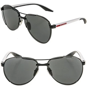 PRADA 51Y Linea Rossa Sport Active Sonnenbrille weiß schwarz Gummi Pilotenbrille PS51YS - Bild 1 von 10