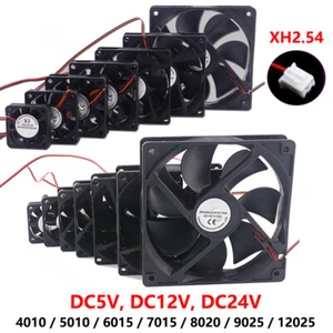 DC 5V 12V 24V Cooling Fans Computer Case Fan CPU PC Case Heatsink 40mm to 120mm - Picture 1 of 30