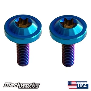 2 TITANIUM BURNT LICENSE PLATE ANTI THEFT SECURITY BOLTS TORX SCREWS M6X1.0 - Picture 1 of 5
