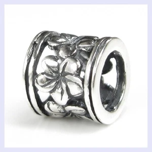 925 Sterling Silver Frangipanni Plumeria Flower Bead para pulsera de encanto europeo - Imagen 1 de 1
