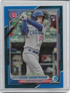 2024 Bowman Mega Box Pete Crow-Armstrong Blue Mojo Refractor RC #'d 124/150 - Picture 1 of 1