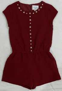 Gymboree Dressed Up 2016 Royal Red Gem Romper Girls Size 8 Worn Once!! - Picture 1 of 6