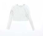 Asda George Girls Grey Cotton Basic T-Shirt Size 5-6 Years Crew Neck - crop top