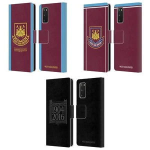 OFFICIAL WEST HAM UNITED FC RETRO CREST LEATHER BOOK CASE FOR SAMSUNG PHONES 2 - Picture 1 of 9
