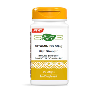 Nature's Way Vitamin D3 Softgels High Strength 50µg | Supports immunity & bones
