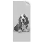 Door Wrap Vinyl  (80cm x 200cm) - BW - Pink Basset Hound Puppy Dog #36892