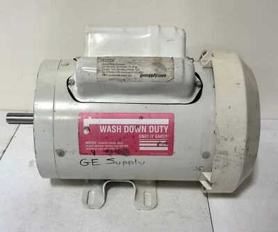 GE 5KC49UN0249A 115/230 V 1725 RPM 1 HP 1 PH 56C Frame TENV Washdown Duty Motor - Image 1 of 4