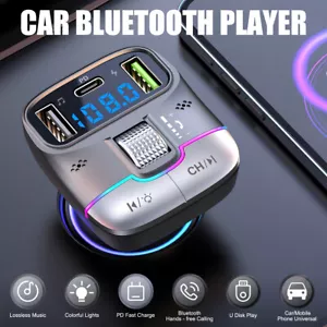 Bluetooth FM Transmitter Car Wireless MP3 Player Radio USB Fast Charger Adapter - Picture 1 of 12