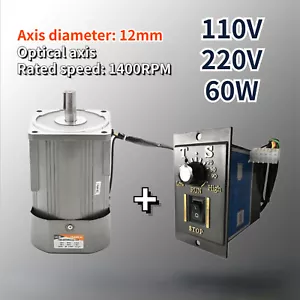 220 V 110 V decelerazione asse ottico ingranaggi con regolatore di velocità motore a corrente alternata 60 W - Foto 1 di 9