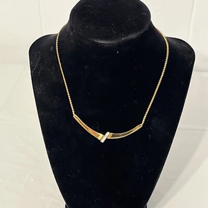 Vintage Trifari Crown Collar Gold Tone Crystal Rhinestones Necklace Signed - Picture 1 of 4