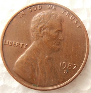 Penny commemorativo 1982 D errore "Linee" - Foto 1 di 6