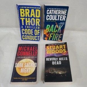 Thriller Mystery Lot of 4 Books Novel PB Brad Thor Michael Connelly Stuart Woods - Picture 1 of 18