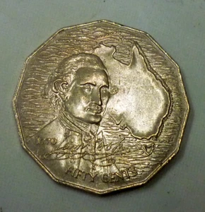 1970 AUSTRALIAN 50 CENTS - CAPTAIN COOK 'gEF' - Picture 1 of 2