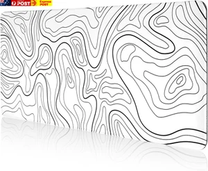 White Desk Mat,90X40Cm,Gaming Mouse Pad,Topographic Desk Pad Black and White Mou - Picture 1 of 7