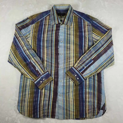 Vintage Jhane Barnes Long Sleeve Button Up Shirt Men's XL Multicolor Textured - Image 1 of 4
