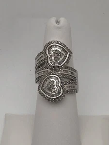 Anillo TGGC de diamantes blancos de plata de ley 925 talla 6 - Imagen 1 de 15