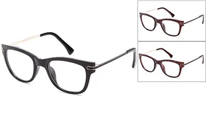 "Lentes transparentes para ojos de gato de moda con templos de metal ""Berlín"" - Imagen 1 de 7