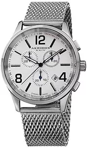NEW Akribos XXIV AK719SS Men's Ultimate Swiss Chronograph Silver-Tone Date Watch - Picture 1 of 3