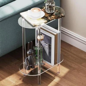 Transparent Tea Tables Sofa Table Side Auxiliary Acrylic Storage For Home Decors - Picture 1 of 13